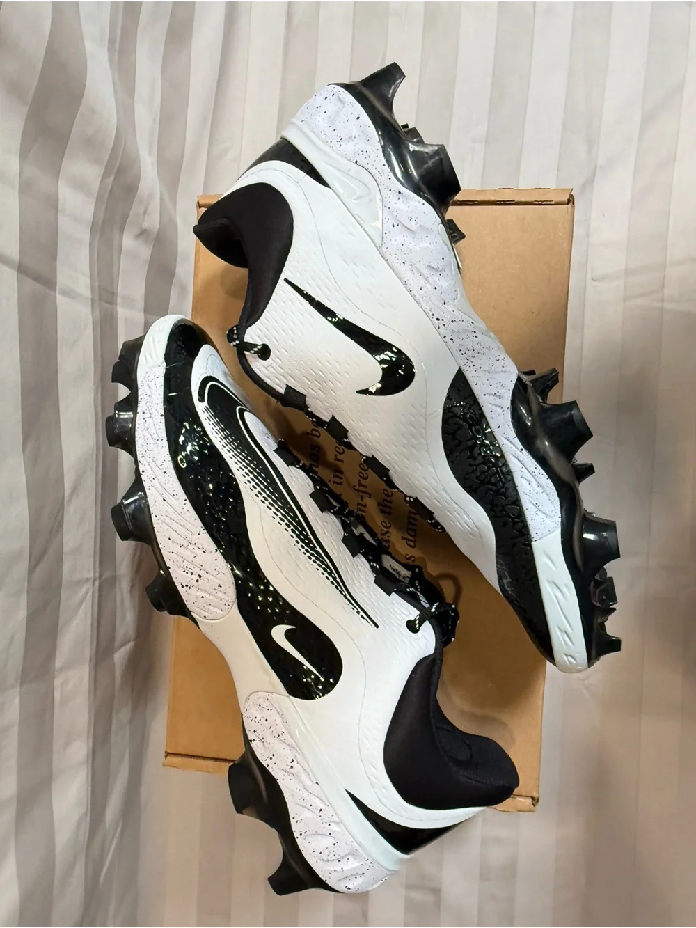 Nike Alpha Huarache Elite 4 Low MCS Men's Baseball Cleats White/Black US 15